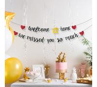 Banner de bienvenida a casa, guirnalda de bienvenida, bienvenida a la decoración del bebé, decoración de bienvenida de regreso a la fiesta, pancarta de bienvenida para decoración de fiestas