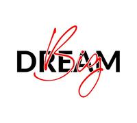 Banner de caligrafía de pincel "Sueña en grande" Pegatinas de tallado fino 57.6x81.8cm No se cae Negro