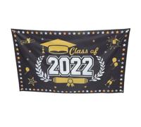 Banner de Fiesta de Graduación de Poliéster Negro para Interiores | Pancarta Colgante para Jardín y Casa, Práctica y Conveniente, Decoración Sencilla para Fiesta y Porche