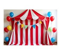 Banner De Fondo De Circo De Carnaval, Carpa De Rayas, Globo, Bandera, Decoración Para Fiesta De Cumpleaños Infantil, Pancarta, Telón De Fondo Para Fotografía De Fiesta Temática De Circo De Noche De