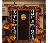 Banner de Halloween al Aire Libre, Decoraciones de Halloween al Aire Libre, Truco o Trato de Hocus Pocus Grandes pancartas de pancartas letreros, para Suministros de Fiesta de guirnaldas para la