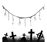 Banner De Halloween - Cartel Sangriento espeluznante | Decoración De Banner De Mano Del Esqueleto De Resina | 6.5 Pies De Techo Accesorios De Escena, Ornamento De Empresa | Sala De Escape De S