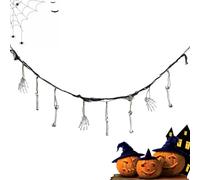 Banner de Halloween - Decoración de pancarta de mano de esqueleto de resina | 6,5 pies de escena de techo espeluznante Prop | Ornamento de esqueleto colgante para la casa embrujada Escape Room Living