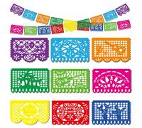 Banner de la fiesta mexicana de Domestar 18 pies Fiesta plstica Banner Cinco de Mayo Dia de los Muertos Da del Papel muerto Decoraciones Picado Fie