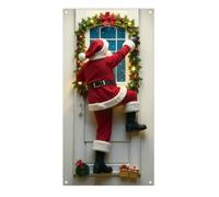 Banner de Navidad genérico - Papá Noel decorativo de poliéster 2D, pancarta de puerta festiva - para baños de cocina, dormitorio y escuela