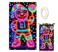 Banner de Navidad genérico para puerta de entrada,178x89 cm Fluorescentes Suministros De Fiesta | Decoración De Puerta De Navidad | Para Interior Exterior Terraza Cocina