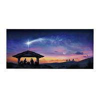 Banner de puerta de garaje de Navidad, cubierta de puerta de garaje de Navidad 13x6 pies, pancarta de escena de natividad con 4 hoyos y 6 cinta adhesiva, decoración de vacaciones de poliéster imper