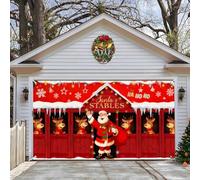 Banner de Puerta de Garaje de Navidad, Cubierta de Puerta de Garaje de Navidad Papá Noel Muñecos de Nieve Natividad Decoración de Pared Telón de Fondo para Puertas Jardín Fondos Decoración de Fiesta