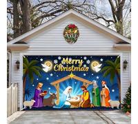 Banner de puerta de garaje de Navidad, cubierta de puerta de garaje de Navidad, Papá Noel, muñecos de nieve, decoración de pared, telón de fondo, para puertas, jardín, fondos, decoración de fiesta