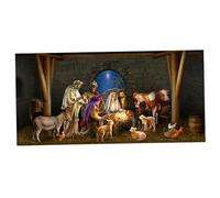 Banner de Puerta de Garaje de Navidad, Escena de Natividad de 6x13 pies Banner de Feliz Navidad, Gran Tapa de Puertas de Garaje de Navidad, Fondos de Puertas Decoraciones navideñas
