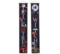 Banner de Puerta de Halloween para Escaparate, Decoración Negra de Oxford | Bandera de Puerta, Cortina de Puerta Exterior, Cortinas Puerta de Entrada, Fácil Colgar y Reutilizable
