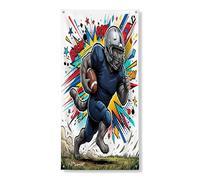Banner decorativo para puerta de gato de pelo corto británico, diseño de dibujos animados de fútbol, decoración de fondo, rayas interiores y exteriores, suministros de telón de fondo de 36 x 72