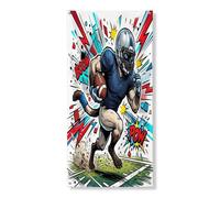 Banner decorativo para puerta de gato siamés, diseño de dibujos animados de fútbol, decoración de fondo para interiores y exteriores, suministros de telón de fondo de 36 x 72 pulgadas