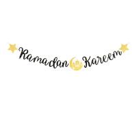 Banner Ramadan Kareem de Papel Purpurina Decoración Ramadán Guirnalda Banderola Ramadan Eid Mubarak Eid al-Fitr