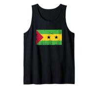 Banner Vintage Fan Santo Tomé y Príncipe Bandera Retro Camiseta sin Mangas