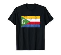 Banner Vintage Fan The Comoros Flag Retro Camiseta