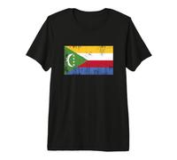 Banner Vintage Fan The Comoros Flag Retro Camiseta Premium