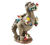 BANNESE Estatuas De Masacre De Gnomos De Jardín Decoración Al Aire Libre, Esculturas De Dinosaurios Comiendo Duendes Arte De Jardín para Césped, Patio, Decoración De Jardín,9.8 * 6.2 * 3.9 Inch