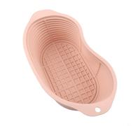 Banneton de silicona flexible para fermentación de masa de pan de masa madre compatible con líneas de tiempo y técnicas estándar de horneado de pan (rosa ovalado)