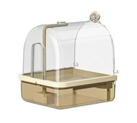 Baño automático para pájaros: soporte profesional para baño de pájaros para periquitos con de dos modos de ducha, área de juegos con percha para bañera automática a prueba de masticaciones | J