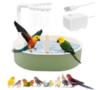Baño Automático para Periquitos con Bomba, Fuente De Ducha para Pájaros, Bañera Interior, Bebedero para Pájaros Recargable con Agua Circulante, Instalación Sin Herramientas, Ducha Automática