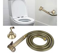 Baño bidé de cobre, G1/2in Vintage Cobre Asientos de inodoro de mano Pulverizador de bidé con manguera Base fija Suministro de baño