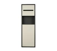 Baño de acero inoxidable con cubo de basura y soporte para papel higiénico, estante de almacenamiento de ducha empotrado, soporte para cepillo de inodoro con marco gris para artículos esenciales de