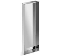 Baño de acero inoxidable, estante de almacenamiento integrado impermeable para artículos de tocador y champú, organizador empotrado para sala de estar y dormitorio, color plateado, 30,5 x 110 x 10,2