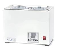 Baño de agua termostático digital, equipo de laboratorio de 2 agujeros, calentamiento científico de temperatura constante de 5 a 100 °C, incrementos de 0,1 °C, función de sincronización para centro de