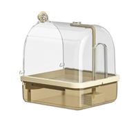 Baño de aves de interior - Lavabo de pulverización de transparente, recipiente de enjuague montado con clip | Percha de pie, 2 modos de ducha, parque infantil automático anti-mast