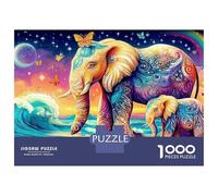 Baño de bebés Elefantes 1000 Piezas Rompecabezas Imposible Actividades Familiares Elefante cósmico Jigsaw Juegos Educativos para Familiares Y Amigos 52x38cm/1000pcs