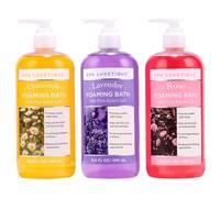 Baño de Burbujas - Spa Luxetique Espuma de Baño con Sal de Epsom Puro, Set de Baño a Fragancias Mazanilla, Rosa y Lavanda, Regalo para Mujer y Hombre