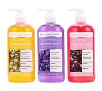Baño de Burbujas - Spa Luxetique Espuma de Baño con Sal de Epsom Puro, Set de Baño a Fragancias Mazanilla, Rosa y Lavanda, Regalo para Mujer y Hombre