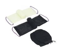 Baño de Malla Africana Juego de Lavado con el Cuerpo de Pelado Suave y Suave con de Baño, Material Suave de Nylon para Uso Diario (Beige negro)