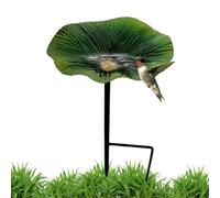 Baño de pájaro al aire libre - Punto de agua para jardín para pájaros con tutor metálico, estación de alimentación decorativa en forma de flor con estaca metálica para decoración de jardín y colibríes