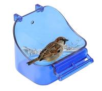 Baño de pájaros de la jaula: bañera colgante, ducha de pájaro de baño transparente | Accesorios para mascotas para periquitos y baches que se pueden instalar en ventanas o salas de estar interiores pa