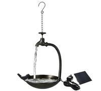 Baño De Pájaros Fuente Solar | Cuenca Metálica Colgada Forma Grifo,Fuente Dispensador De Agua Para Baño De Pájaros - Para Jardín, Patio, Patio, Terraza, Balcón, Colibrí, -Garganta, M