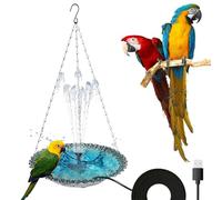 Baño de pájaros para afuera - Baño grande para pájaros | Aledero de alimentos colgables de colibríes | Feder de pájaros colgantes de carga USB y baño con bomba de pozo | Ideal para la decoración del j
