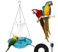 Baño de pájaros para afuera - Baño grande para pájaros | Aledero de alimentos colgables de colibríes | Feder de pájaros colgantes de carga USB y baño con bomba de pozo | Ideal para la decoración del j
