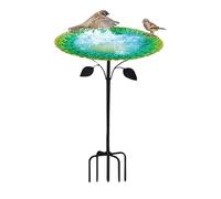 Baño de pájaros para jardín - Soporte de estación combinada para bebederos de metal, bebedero multifunción para loros, cuenco para mascotas para guacamayos, gorriones, periquitos