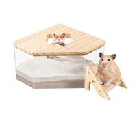 Baño de para hámster, sala de excavación para ratones, contenedor de baño para hámster con escalera, decoración de hábitat de animales de interior de gran capacidad, accesorios de inodoro para