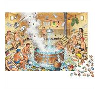 Baño de Vapor Noruego después de Esquiar Puzzle De Madera Impermeable DIY Puzzles De 1000 Piezas para Adultos Divertido Rompecabezas Juegos Educativos
