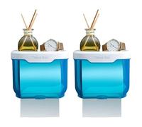 Baño Dispensador de Toallas de Papel, portarrollos de baño de Mano de plástico montado en la Pared, 2 uds. Uso Doméstico(BLU,22cm)