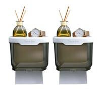 Baño Dispensador de Toallas de Papel, portarrollos de baño de Mano de plástico montado en la Pared, 2 uds. Uso Doméstico(Noir,15.5cm)