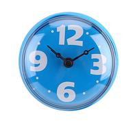 Baño Ducha Reloj de Pared, Ventosa Reloj de Pared Impermeable Succión Pared Ventana Espejo Baño Ducha Reloj Accesorios para Ducha Cocina Baño(Azul)