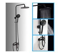 baño Hotel doméstico Negro All Copper Shower Cobre Boquilla elevación frío Conjunto batidadores Ducha de Agua