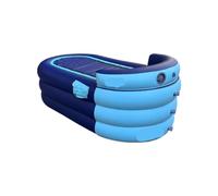 Baño inflable Cubo de baño plegable grueso for adultos, bañera cuerpo completo, cubo medicinal inflable con vapor for el sudor(Sky Blue- Bath)