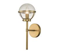 Baño Luminaria Pared IP44 H: 40,3 CM En Latón Antiguo Bola Sombrilla Metal Glas