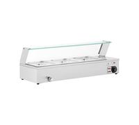 Baño maría - 2,000 W - 3 GN 1/2 - Grifo de vaciado - Vidrio protector | Royal Catering