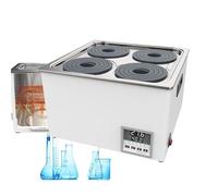 Baño María digital de laboratorio (1/2/4/6/8 orificios), antisecado, calefacción circulante de 360°, control preciso de temperatura de 0,1 ℃, con drenaje (2/4/6/8 orificios),4Hole